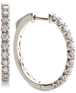 image of Diamond Hoop Earrings (5/8 ct. t.w.) in 14k White Gold