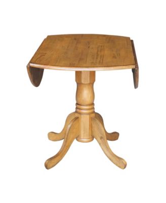 42" Round Dual Drop Leaf Pedestal Table