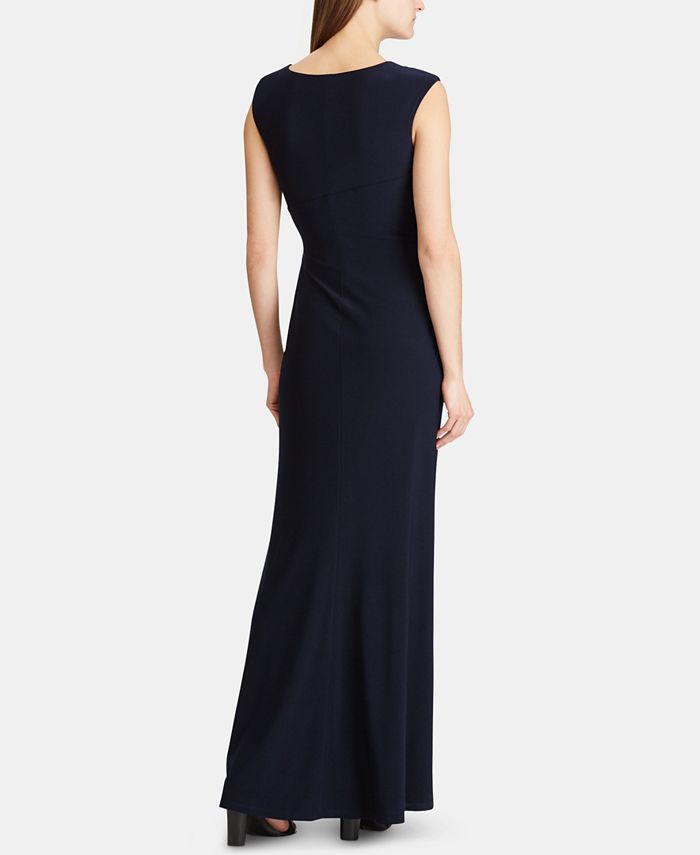 Lauren Ralph Lauren Rhinestone-Pin Jersey Gown - Macy's
