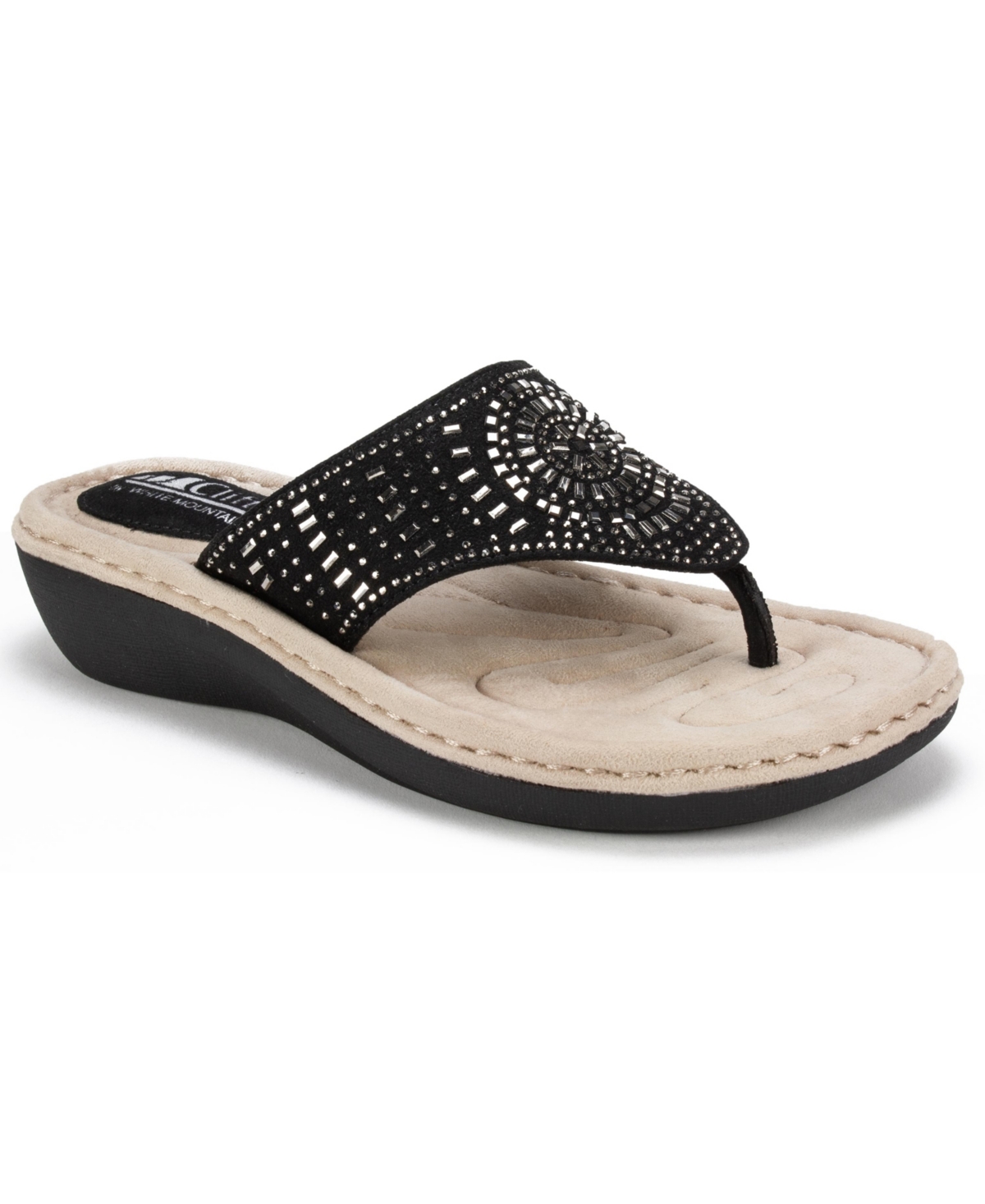 Cienna Comfort Thong Sandals - Stone Fabric
