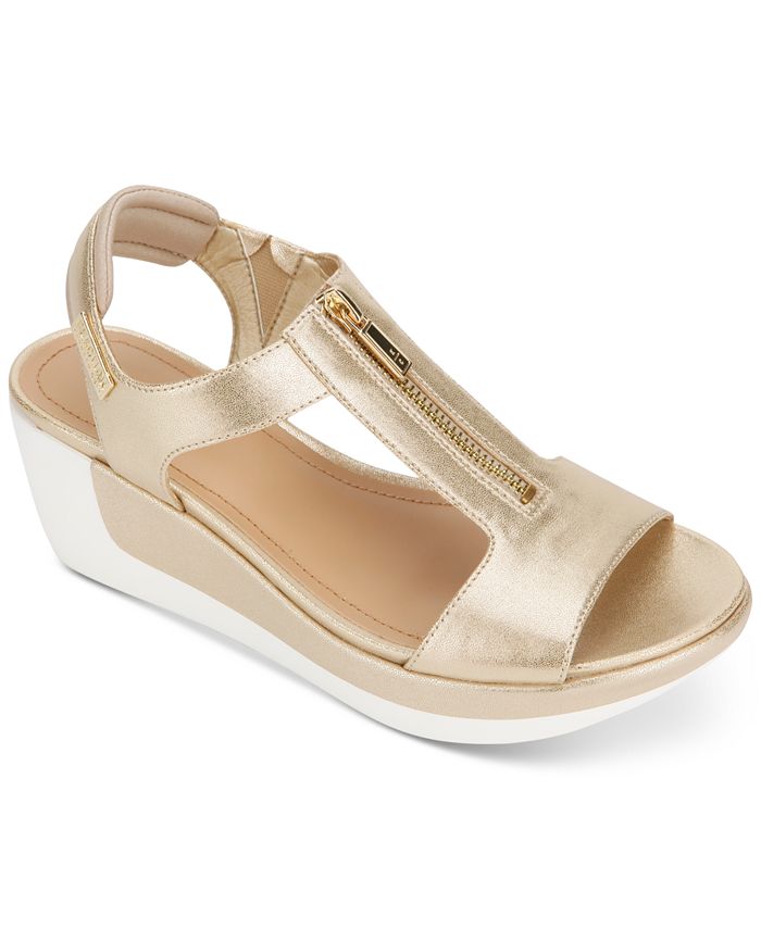 Kenneth Cole Reaction Pepea Zip Wedge Sandals - Macy's
