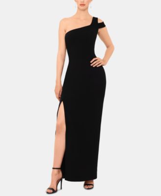 one shoulder slit dress