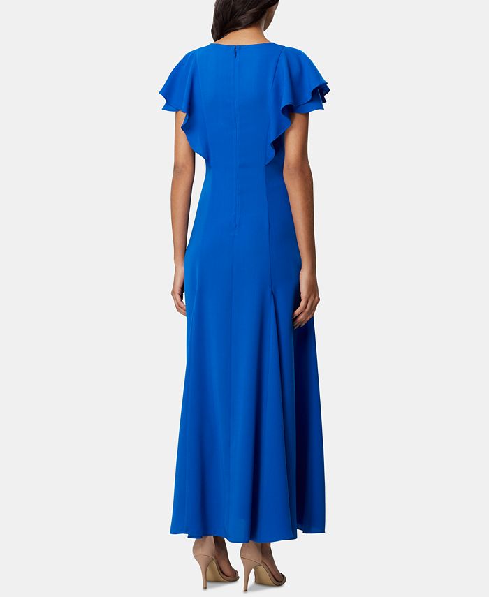 Tahari ASL Flutter-Sleeve Georgette Maxi Dress - Macy's