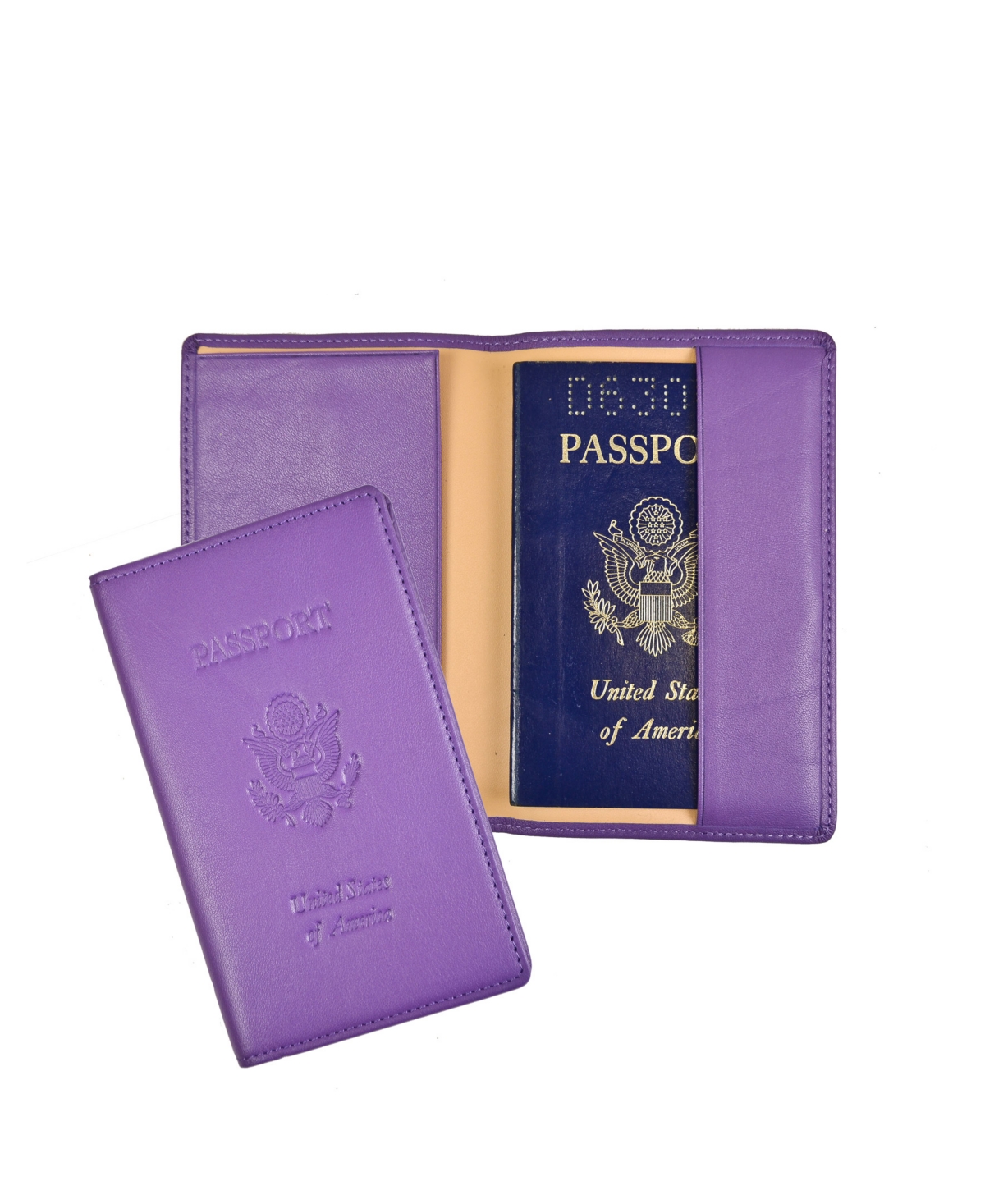 Men's Royce New York Passport Seal Embossed Rfid Blocking Passport Case - Purple