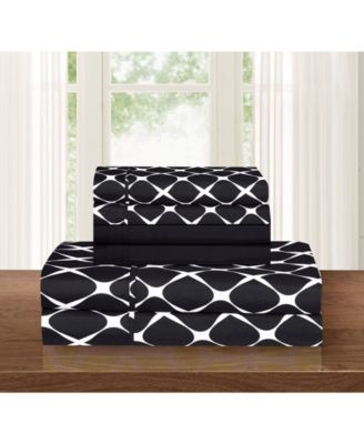 Elegant Comfort Geometric Printed Microfiber 6-Pc. Sheet Set, King