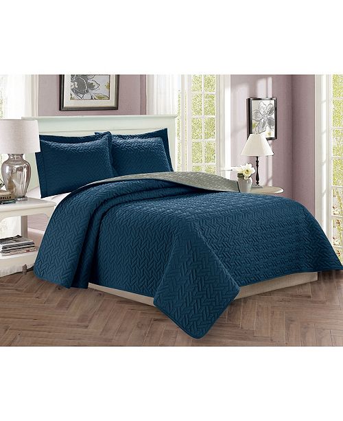 Elegant Comfort Luxury 3 Piece Bedspread Coverlet Majestic Design