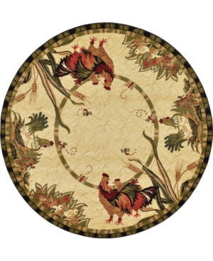 Bridgeport Home Roost Roo1 Ivory 8' x 8' Round Area Rug