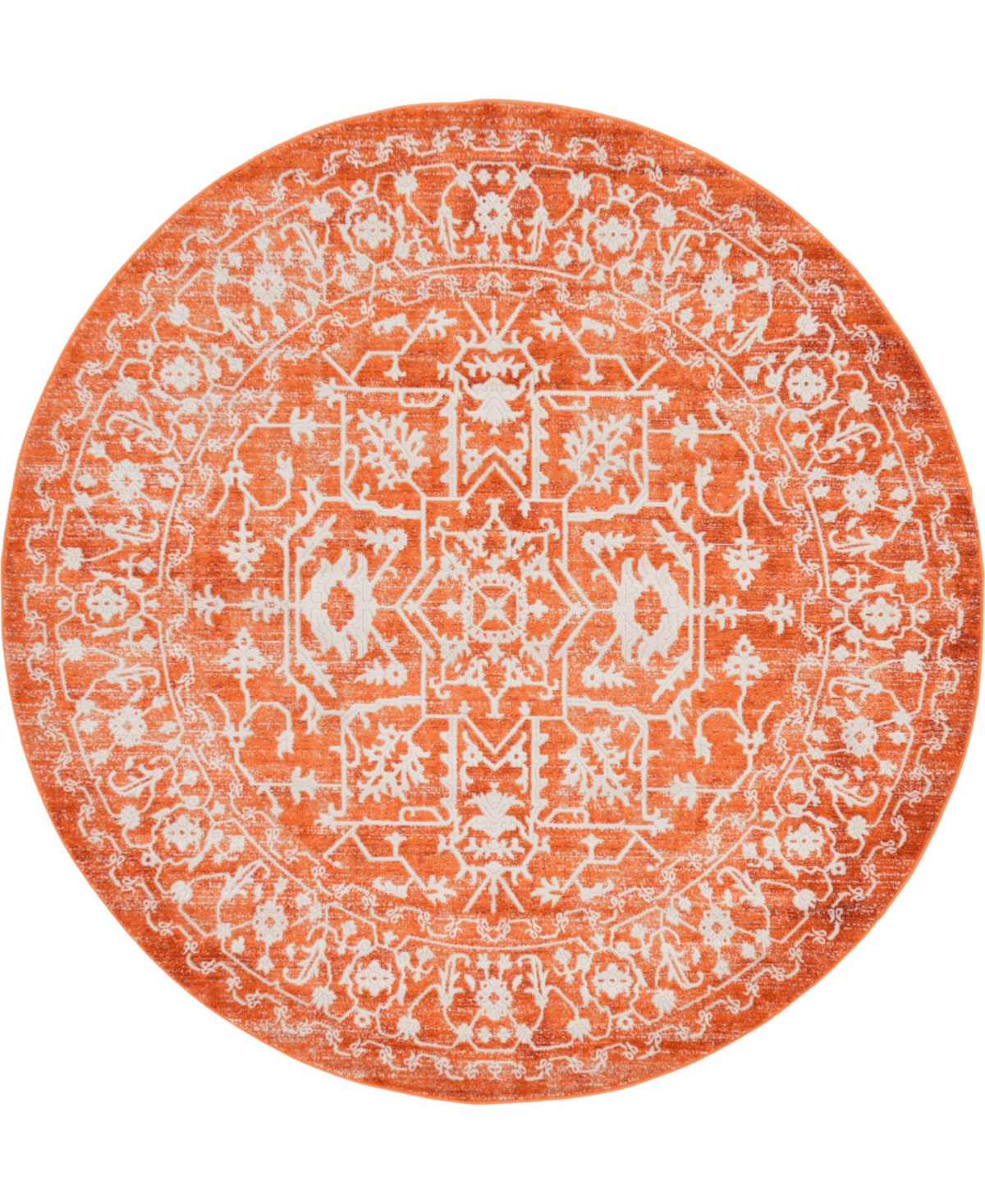 Bayshore Home Norston Nor1 6' X 6' Round Area Rug In Terracotta ModeSens