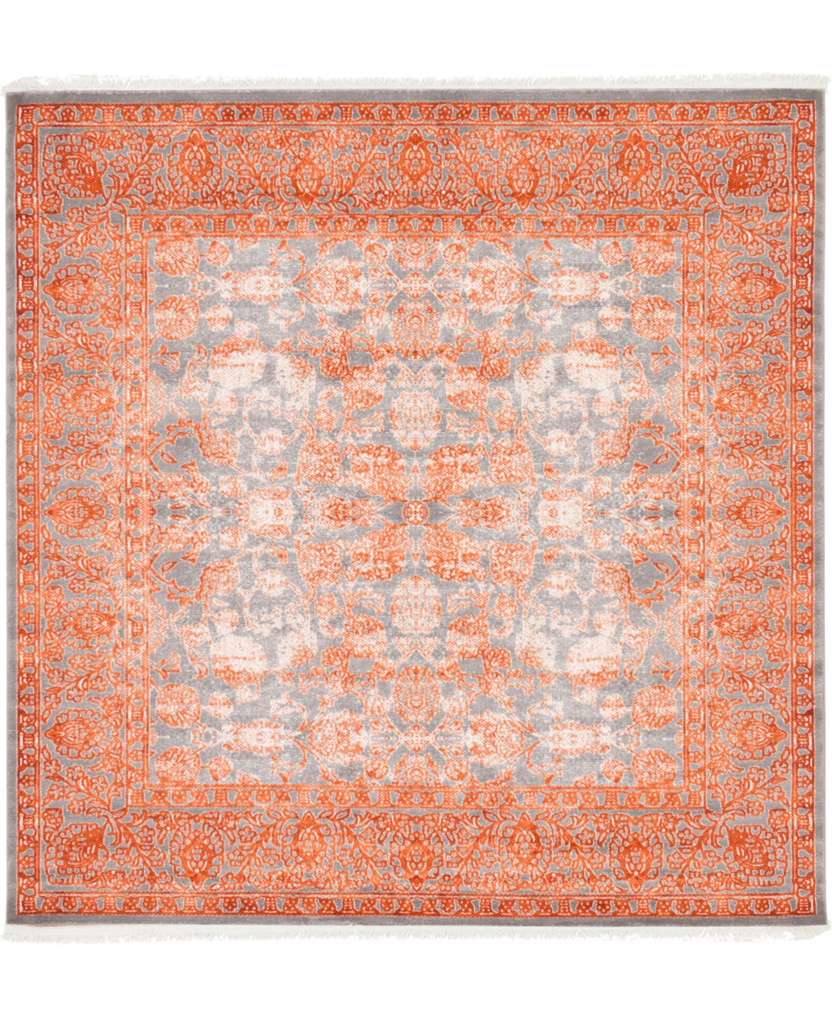 Bayshore Home Norston Nor3 8' x 8' Square Area Rug - Terracotta