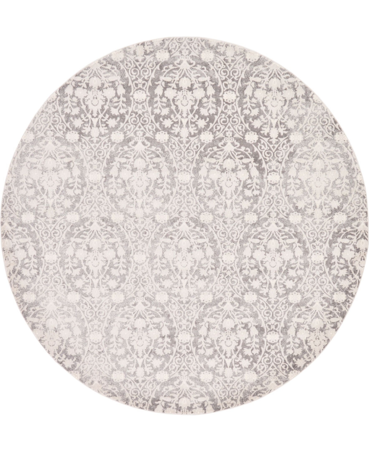 Bayshore Home Norston Nor5 8' x 8' Round Area Rug - Gray
