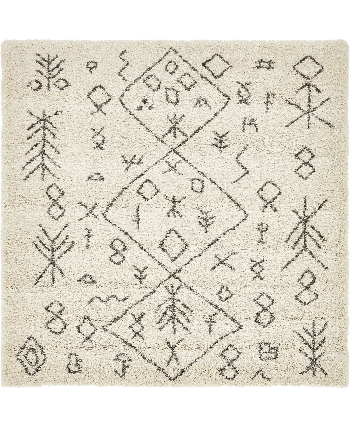 Bayshore Home Fazil Shag Faz1 8' x 8' Square Area Rug - Ivory