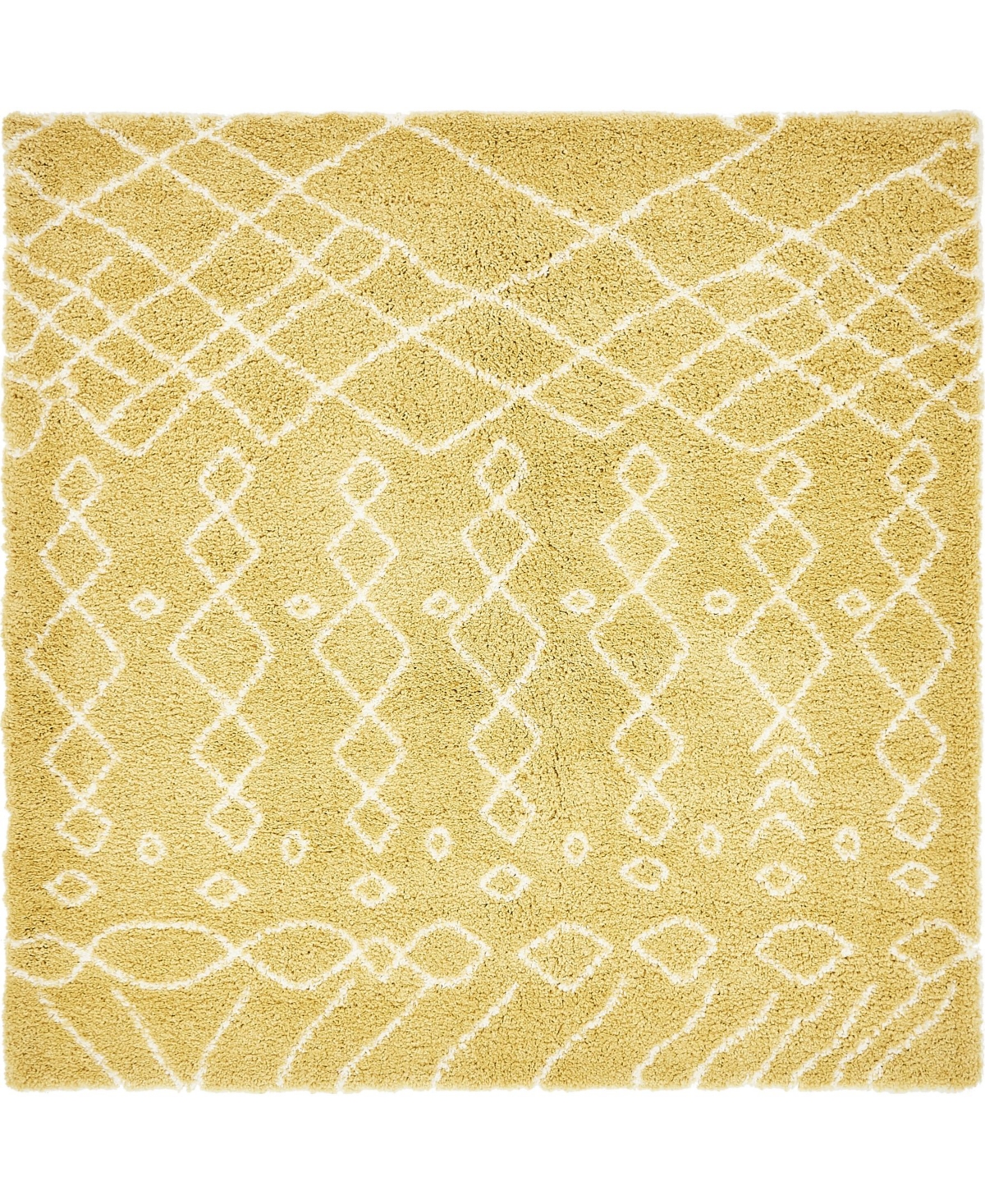 Bayshore Home Fazil Shag Faz2 8' x 8' Round Area Rug - Yellow
