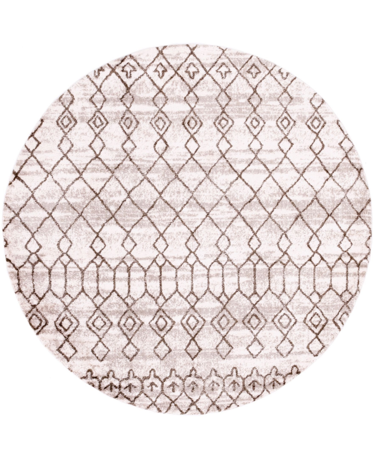 Bayshore Home Outdoor Levia Lev1 8' 4in x 8' 4in Round Area Rug - Brown