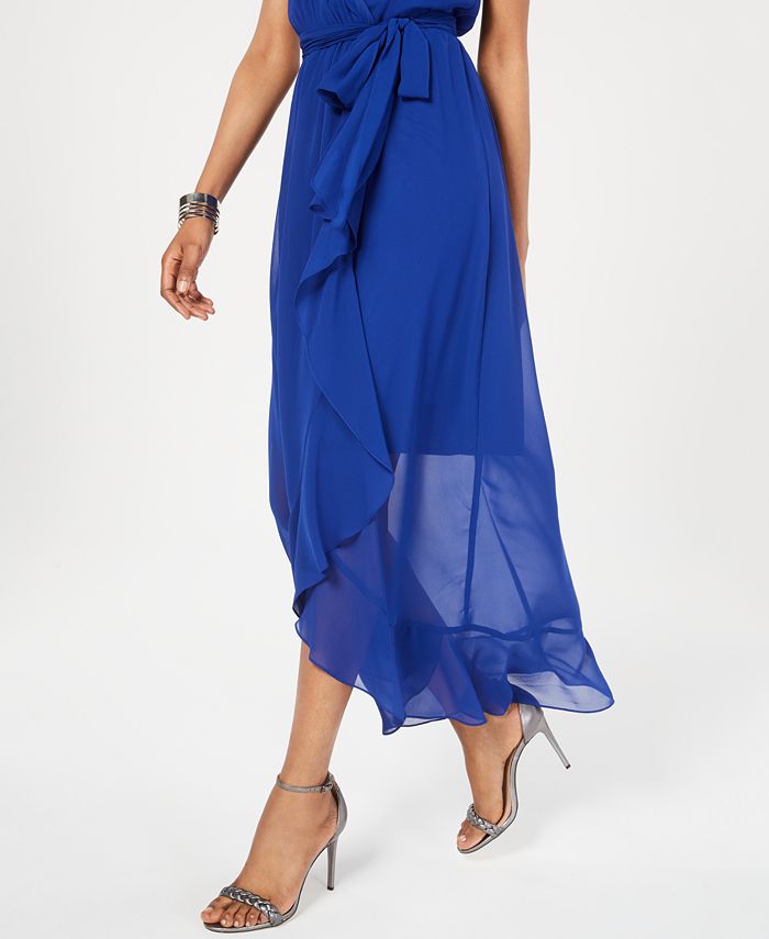 SL Fashions - Surplice High-Low Maxi Dress