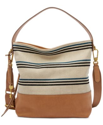 Fossil - Maya Natural Striped Hobo