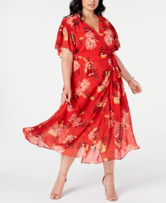 macy's red maxi dress