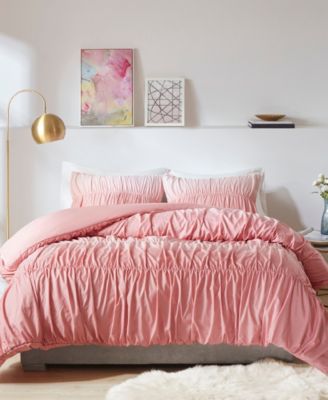 Intelligent Design - Ellen Twin/Twin XL 2 Piece Ombre and Ruched Duvet Cover Set