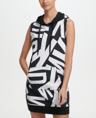 DKNY Sport Logo-Print Sleeveless Hoodie 