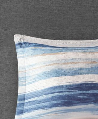 Marina Printed Seersucker 8-Pc. Comforter and Coverlet Set, Full/Queen