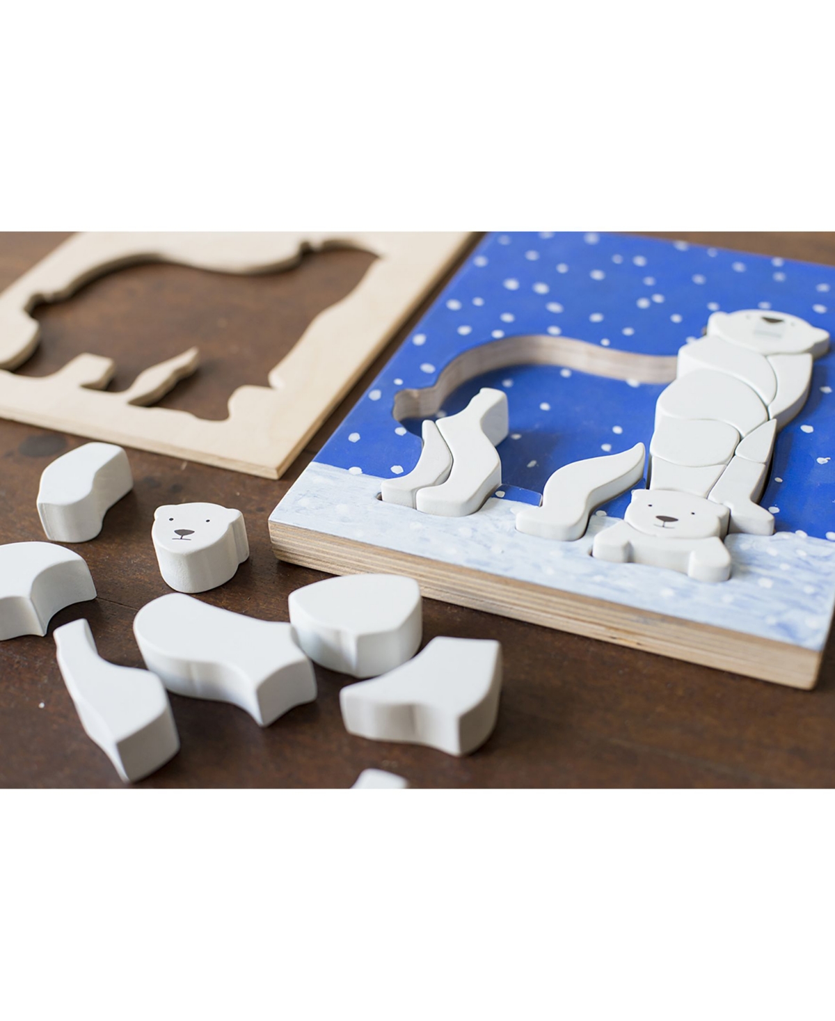 Shop Eguchi Toys Wooden Animal Puzzle In White