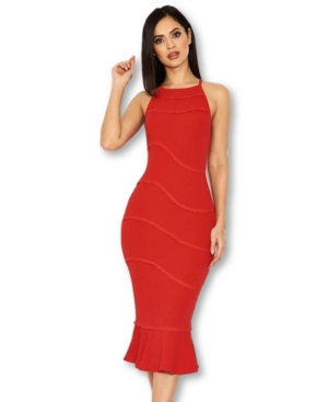 Ax Paris Strappy Fishtail Dress In Red | ModeSens