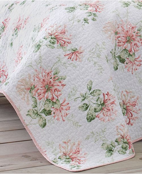 Laura Ashley Honeysuckle Blush Quilt Set, King & Reviews Quilts