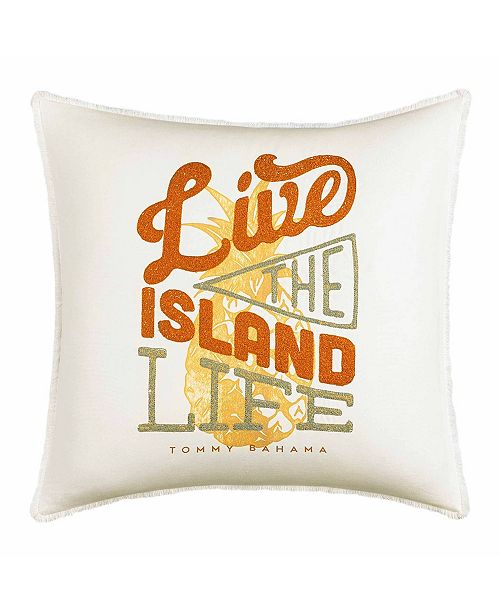 Tommy Bahama Sunrise Stripe Live The Island Life Throw Pillow
