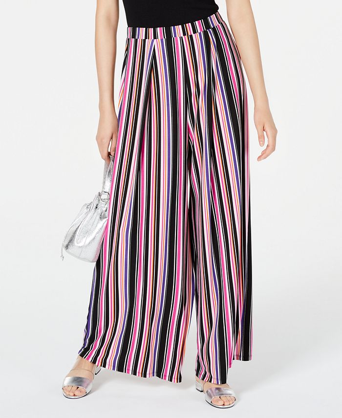 printed wide leg pants