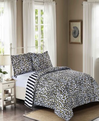 Ellison First Asia - Leopard Reversible 3-Pc. Mini Comforter Sets