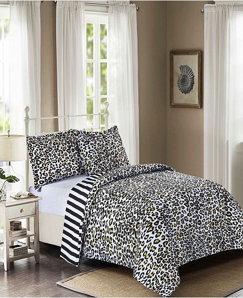 Ellison First Asia Leopard Reversible 3 Pc Mini Comforter Sets