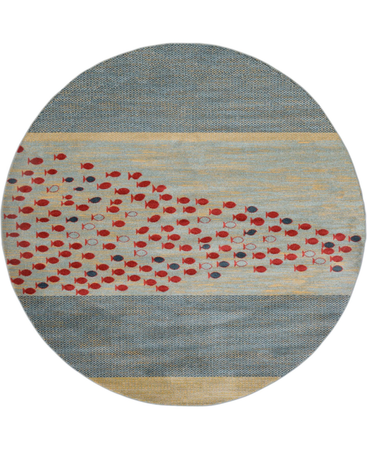 Bayshore Home Ojas Oja1 Light Blue 8' x 8' Round Area Rug - Light Blue