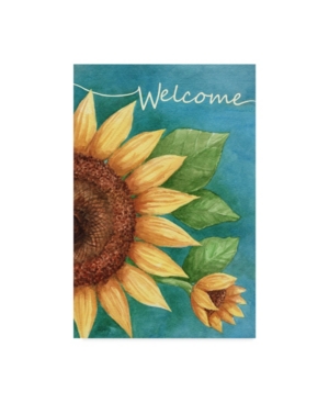 Trademark Global Melinda Hipsher 'welcome Sunflower' Canvas Art In Multi