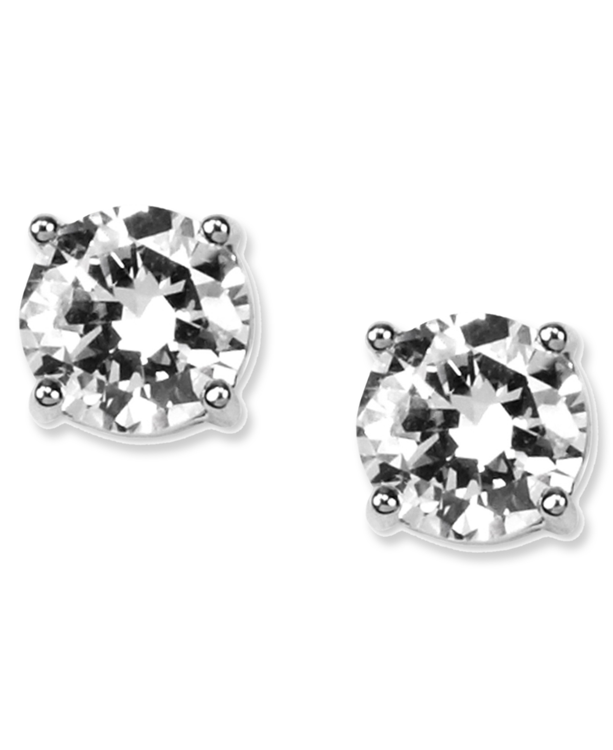 Shop Givenchy Cz Earrings Crystal Stud Earrings In Rhodium