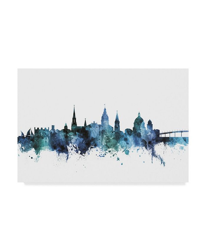 Trademark Global Michael Tompsett 'Annapolis Maryland Blue Teal Skyline
