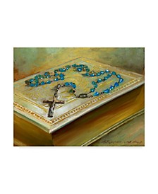 Hall Groat Ii 'Bible With Cross' Canvas Art - 19" x 14"