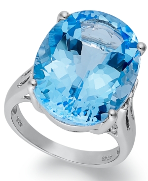 image of Sterling Silver Ring, Blue Topaz Oval Ring (21-9/10 ct. t.w.)