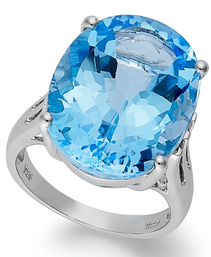 Macy's Sterling Silver Ring, Blue Topaz Oval Ring (21-9/10 ct. t.w ...