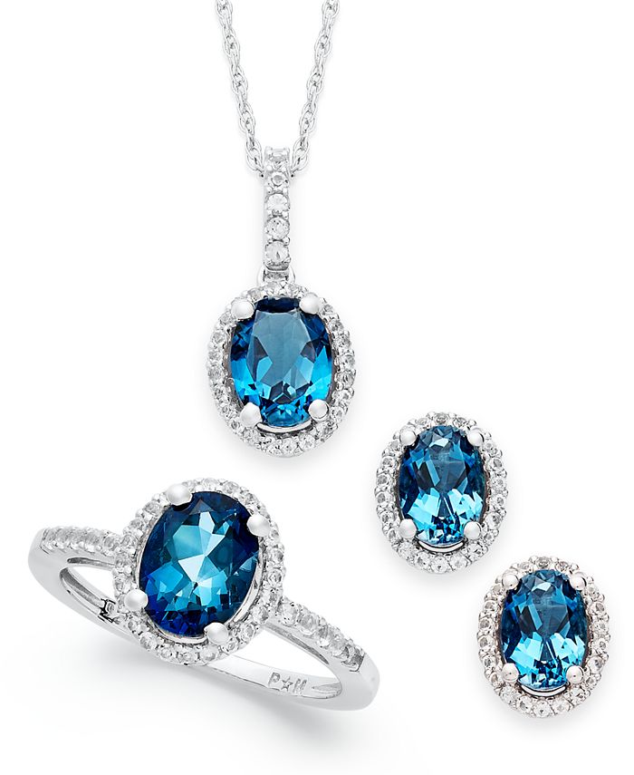 Macy's London Blue Topaz and White Topaz Jewelry Set (5-1/2 ct. t.w ...