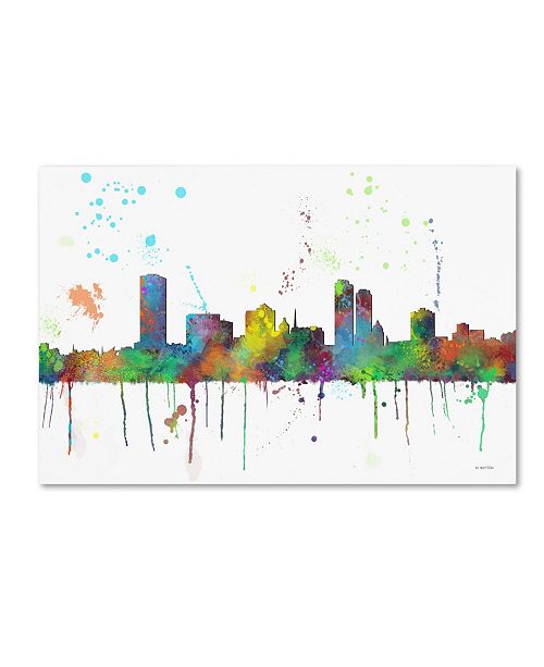 Trademark Global Marlene Watson Milwaukee Wisconsin Skyline Mclr