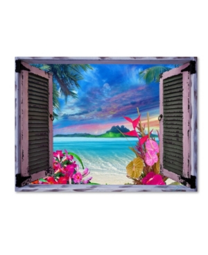 Trademark Global Leo Kelly 'tropical Window To Paradise Vii' Canvas Art In Multi