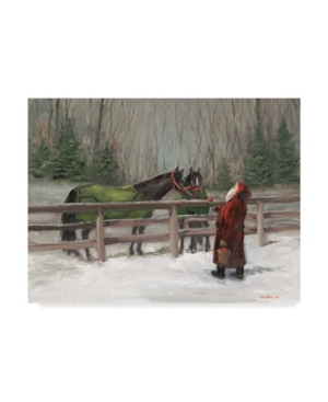 Trademark Global Mary Miller Veazie 'santa With Horses' Canvas Art In Multi