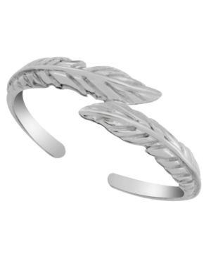image of Sterling Silver Feather Bypass Adjustable Toe Ring
