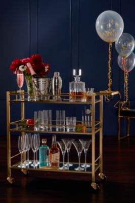 Martha Stewart Collection Barware with a Twist Bar Cart