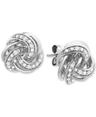 macy's diamond love knot earrings