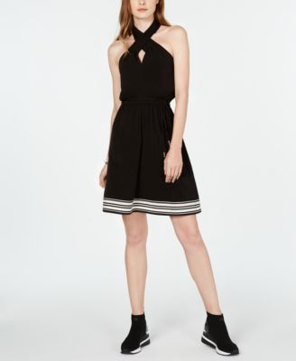 macys michael kors black dress