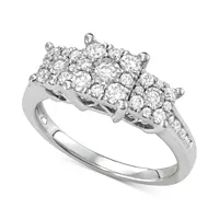 Macys Diamond Princess Triple Halo Engagement Ring 14k Deals
