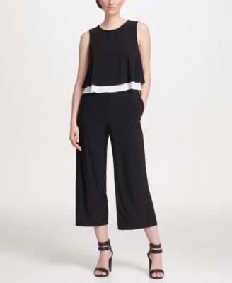 cropped jersey jumpsuit