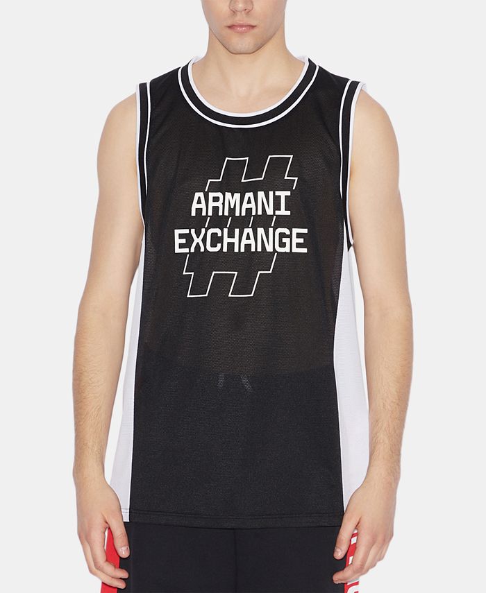 A|X Armani Exchange Men's Hashtag Logo Graphic Mesh Jersey Tank & Reviews -  T-Shirts - Men - Macy's