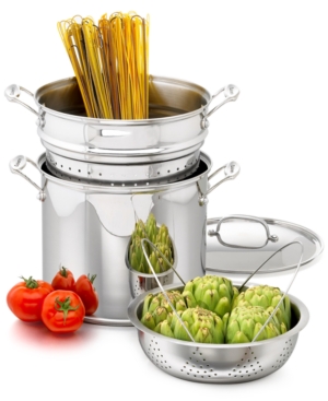 Cuisinart Chef's Classic Stainless Steel 12 Qt. Covered Stockpot with Pasta Insert & Steamer Basket