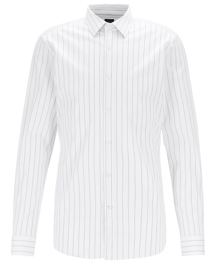 Hugo Boss BOSS Men's T-Charlie Striped Slim-Fit Piqué Shirt - Macy's